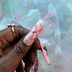 3D Bow Romance – Pink & Chrome Press - On Nails - Nail Dreamz by AishaBOW - VAL