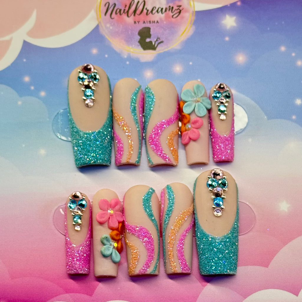Sparkly Pastel Spring Press On Nails