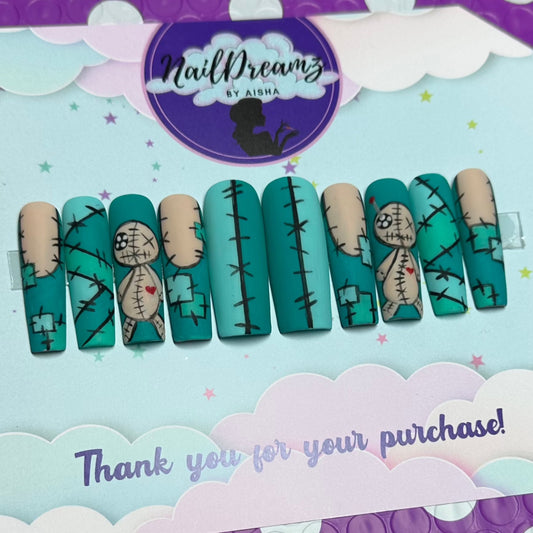 Halloween Voodoo Doll Press On Nails | Mardi Gras Nails