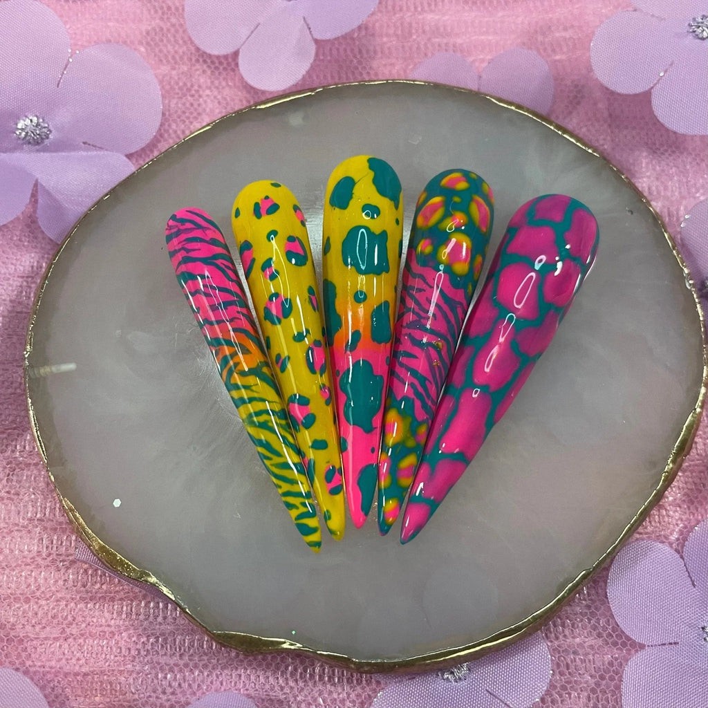 Animal Print Press On Nails | Bright Ombré Nails - Nail Dreamz by AishaANM-ANM-NEO