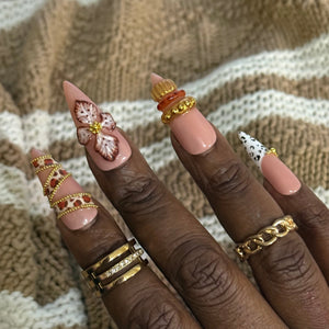 Bangle Beauty Press On Nails – 3D Bangle Stack & Leopard Design - Nail Dreamz by AishaBNG-EVD