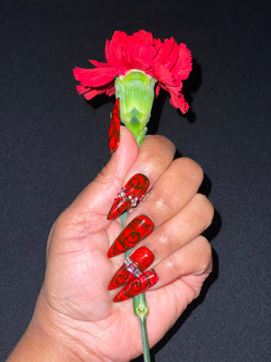 Blooming Red Rose Press - On Nails – Perfect for Springtime Elegance! - Nail Dreamz by AishaRSE-VAL