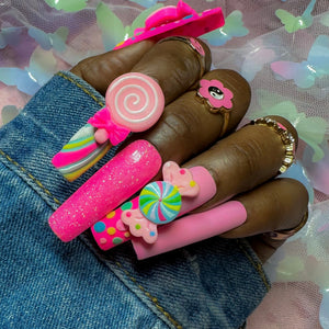 Candy Pop Press On Nails – Pink 3D Candy Set - Nail Dreamz by Aisha