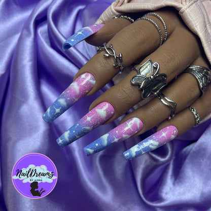 Cloud & Stars Press On Nails - Nail Dreamz by AishaCLD-KWA