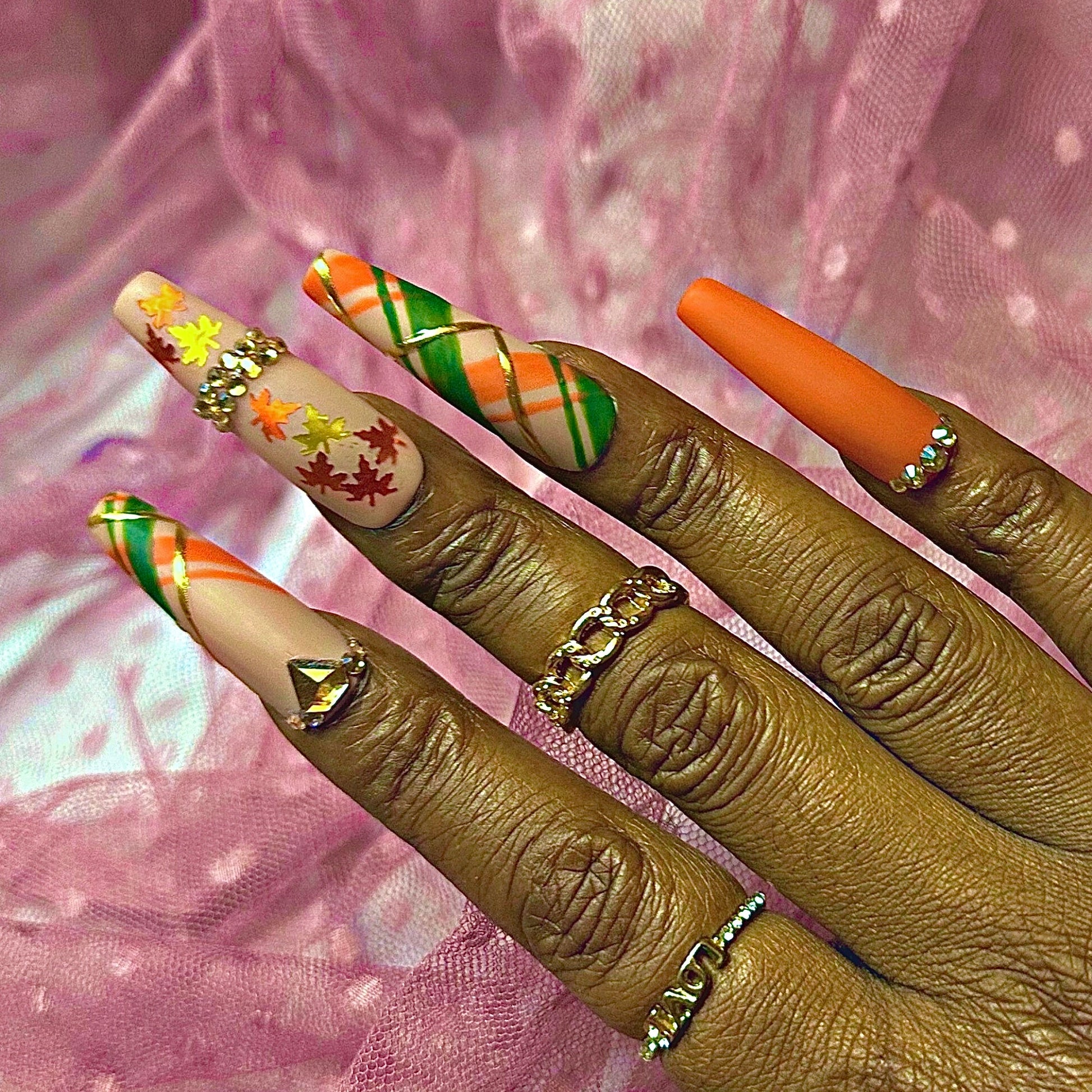 Falling Leaves & Autumn Dreams Press On Nails - Nail Dreamz by AishaLEF - FAL