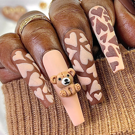 Kawaii Bear Cute Press On Nails - Nail Dreamz by AishaTDY-VAL