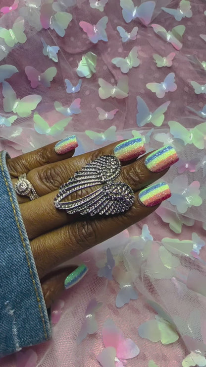 Sparkly Pride Rainbow Press On Nails