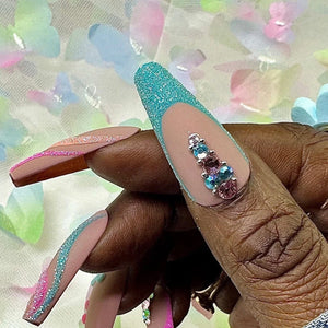 Sparkly Pastel Spring Press On Nails | Custom Nails - Nail Dreamz by AishaPST-SPG-SPR