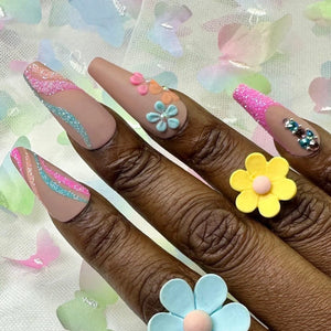 Sparkly Pastel Spring Press On Nails | Custom Nails - Nail Dreamz by AishaPST-SPG-SPR