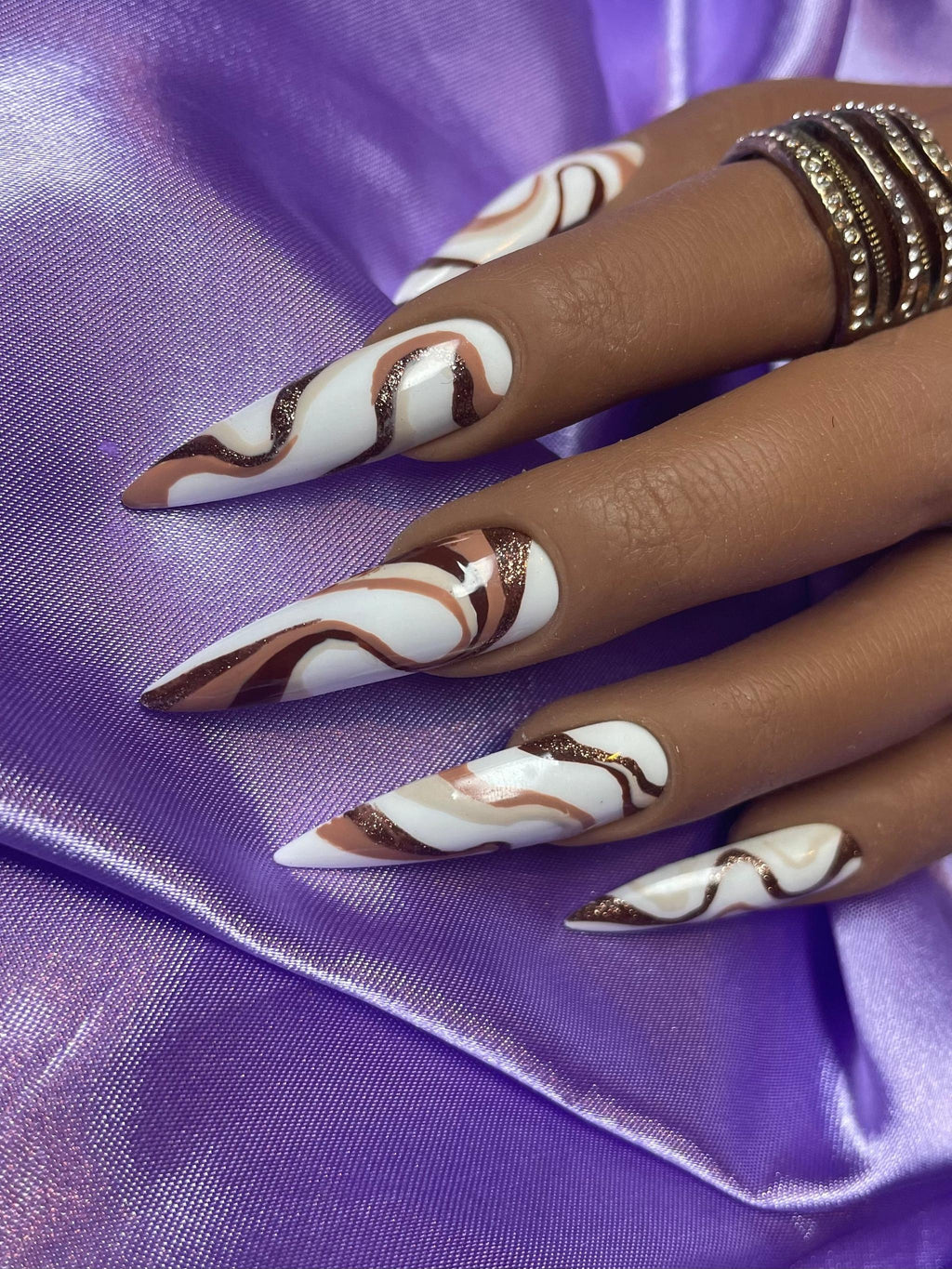 Swirled Cinnamon Spice Fall Nails - Nail Dreamz by Aisha