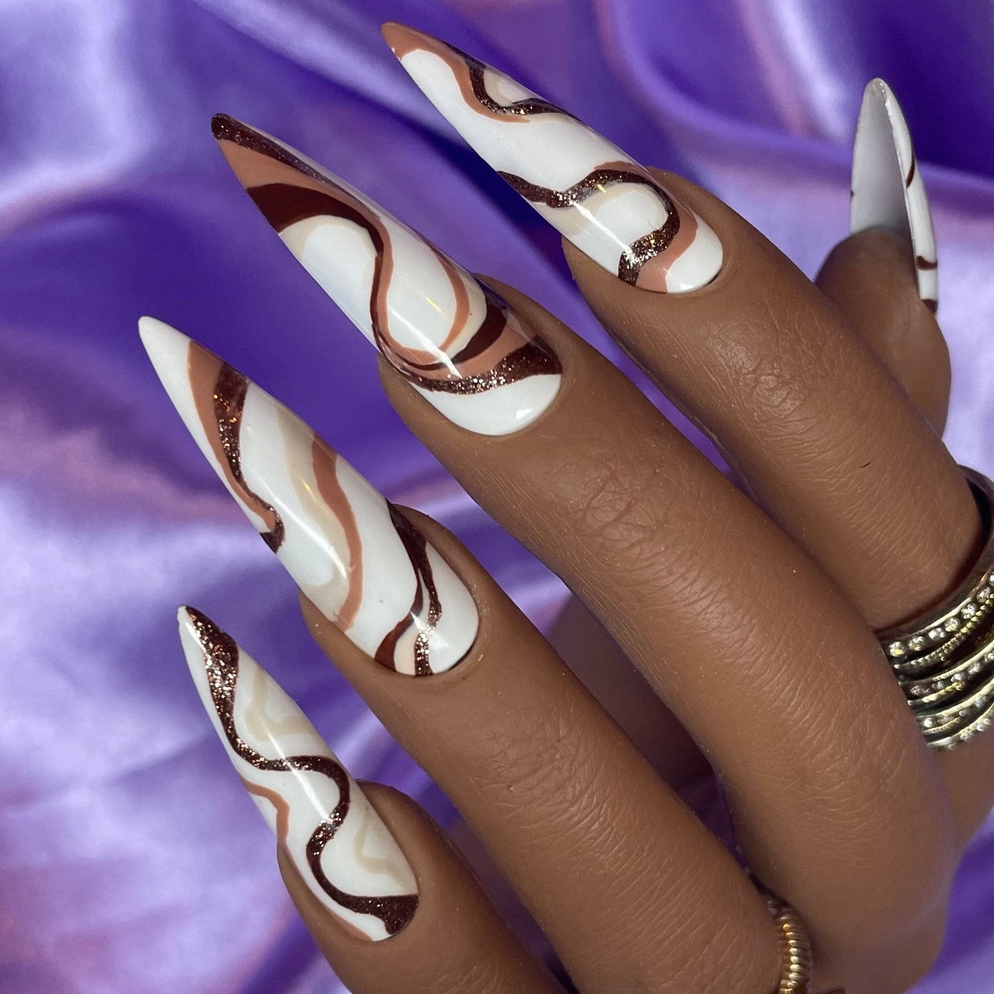 Swirled Cinnamon Spice Fall Nails - Nail Dreamz by Aisha