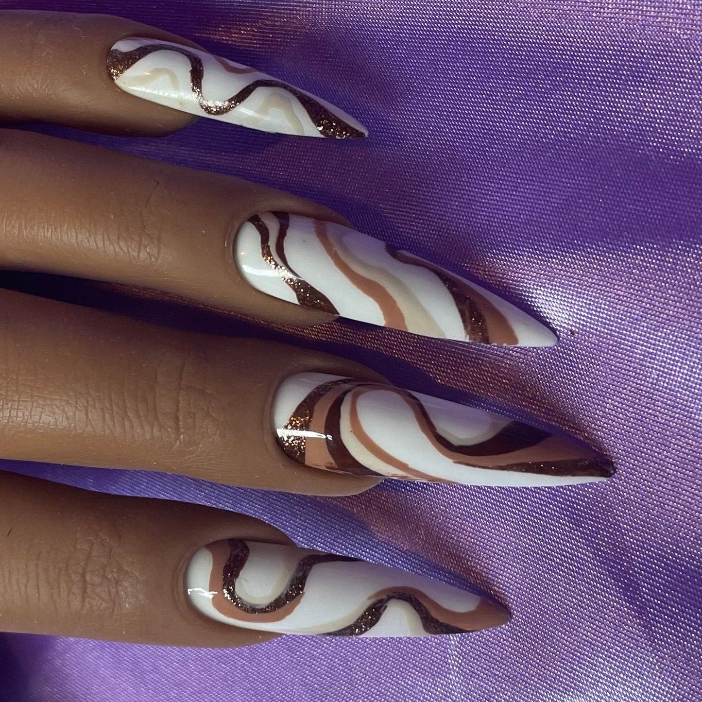 Swirled Cinnamon Spice Fall Nails - Nail Dreamz by Aisha