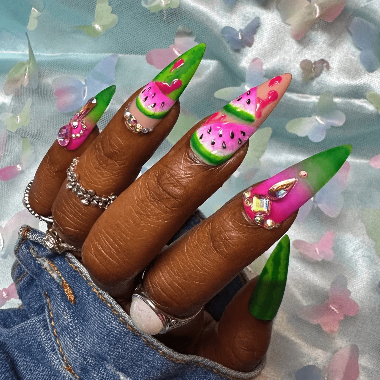 Watermelon Press On Nails | Summer Nails - Nail Dreamz by AishaWTR-SMR