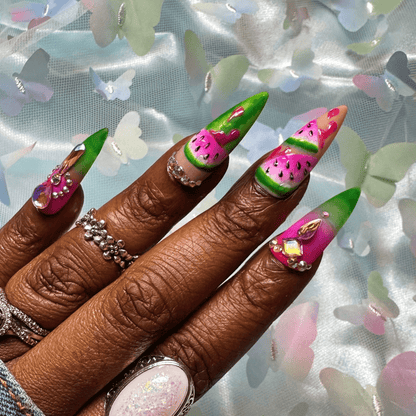 Watermelon Press On Nails | Summer Nails - Nail Dreamz by AishaWTR-SMR