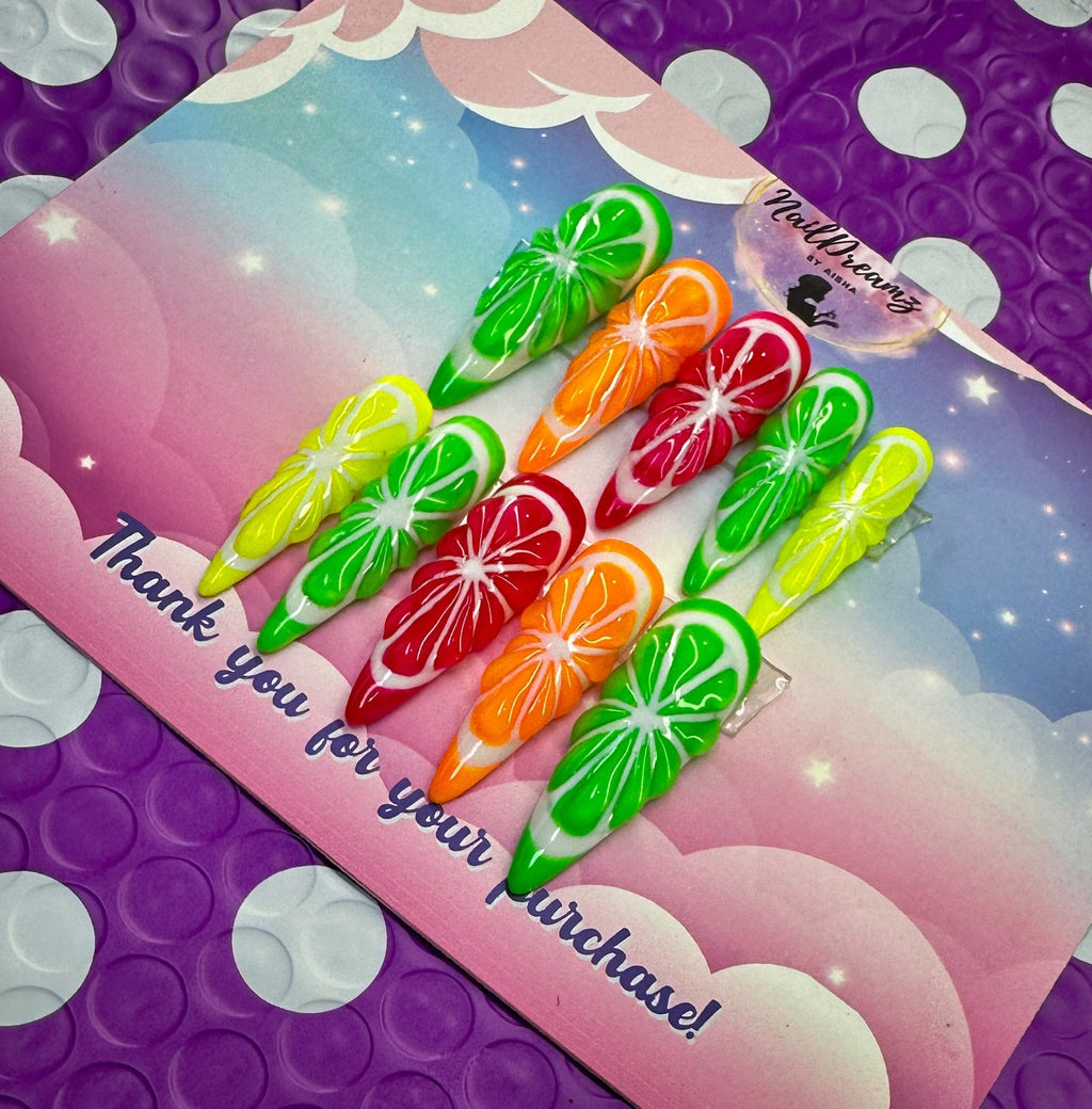 Zesty Citrus Fruit Press - On Nails – Juicy, Fun & Fresh! - Nail Dreamz by AishaZES - SUM